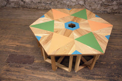 Green Geometric Side Table