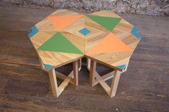 Green Geometric Side Table