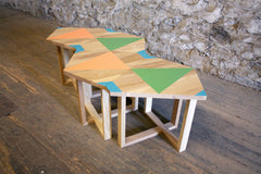 Green Geometric Side Table