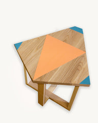 Orange Geometric Side Table