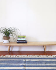 Low Maple Bench with Brass Inlay