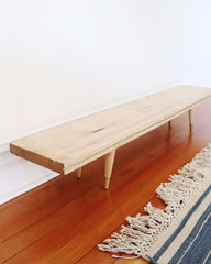 Low Maple Bench with Brass Inlay