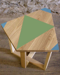 Green Geometric Side Table